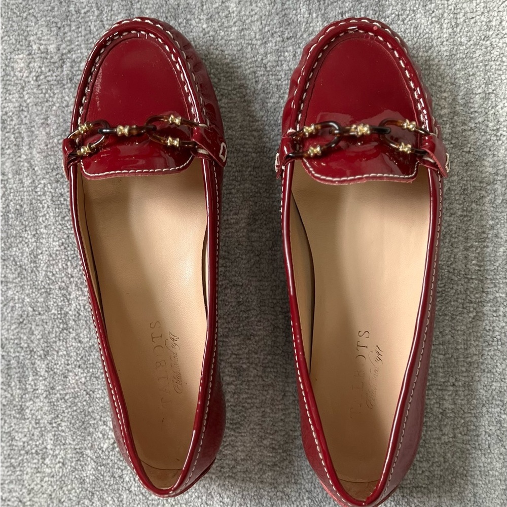 Talbots Red Patent Leather Loafers Sz. 7W
